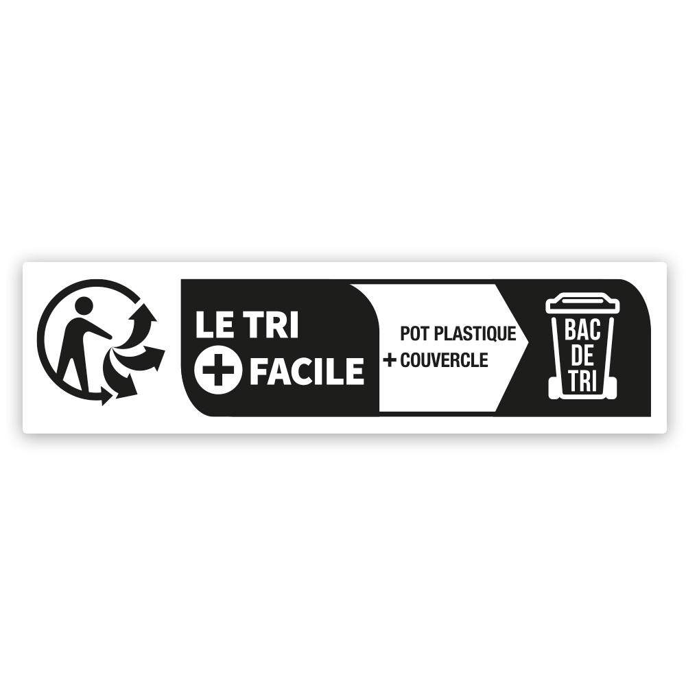 1000 étiquettes tri sélectif pour pot plastique 8x41mm