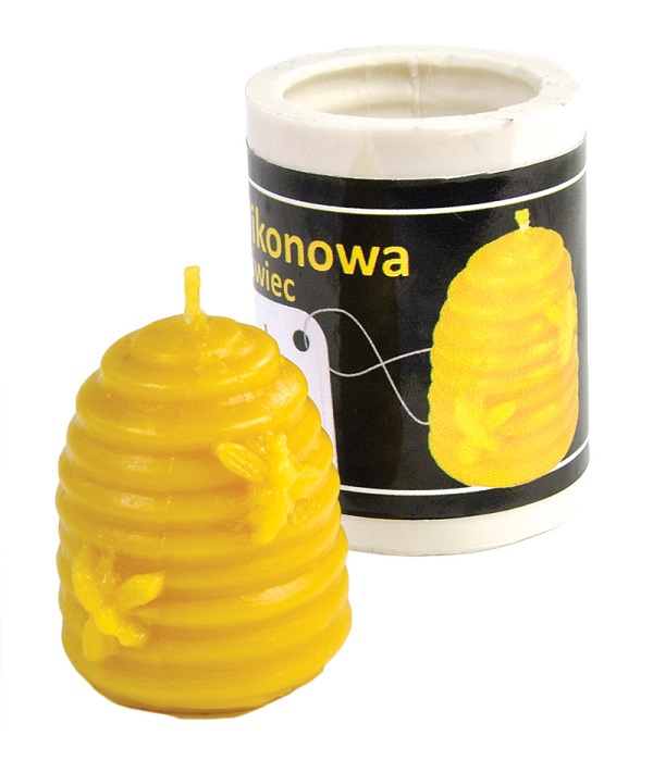 Moule à bougie silicone ruche en paille traditionnelle - petit format