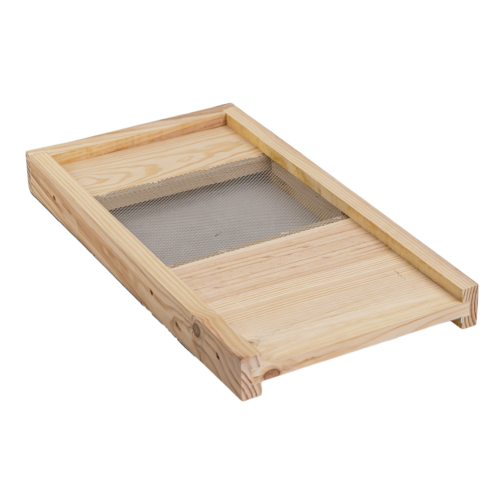 Plateau aéré ruchette 6 cadres pin maritime - ruchéco + avec grille ventilation