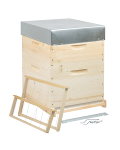 Ruche Dadant 10 cadres mi-bois compl&egrave;te Ruch&eacute;co plateau milieu a&eacute;r&eacute;