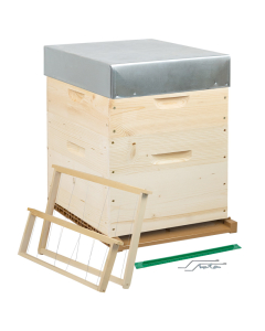 Ruche Dadant 10 cadres mi-bois compl&egrave;te Ruch&eacute;co plateau plastique