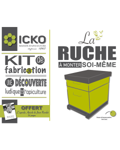 Ruche Dadant 10 cadres Ruch&eacute;co vert anis - en kit