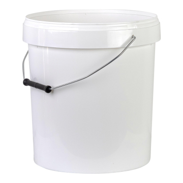 Seau plastique blanc 20 kg (16 L) avec couvercle