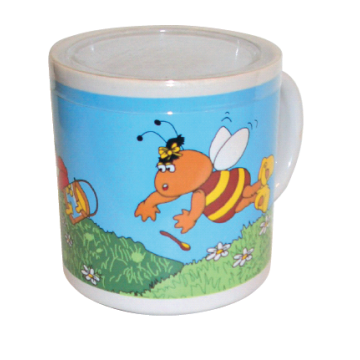 Tasse ludique abeille avec couvercle transparent - 350 g