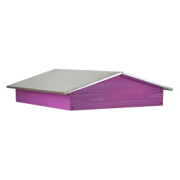 Toit chalet bois violet et tôle pour ruche Dadant / Langstroth 10 cadres