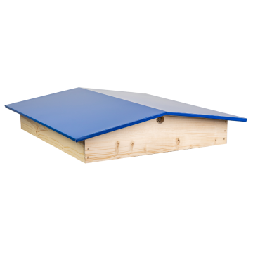 Toit chalet bois et tôle bleu pour ruche Dadant / Langstroth 10 cadres