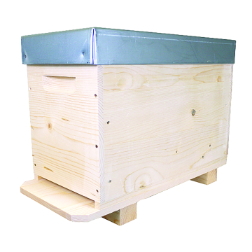 Ruchette Langstroth 6 cadres Ruchéco - bandes lisses & toit tôle