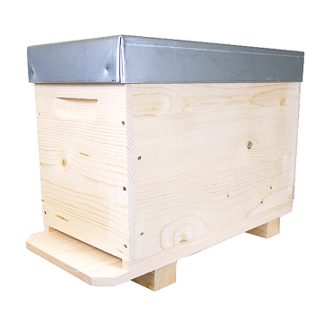 Ruchette Langstroth 6 cadres Ruchéco - bandes lisses & toit tôle