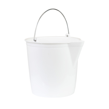 Seau plastique blanc gradué avec bec verseur - 10L