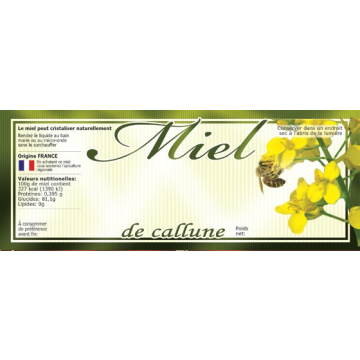 Étiquettes adhésives personnalisables "miel de callune" (x100)
