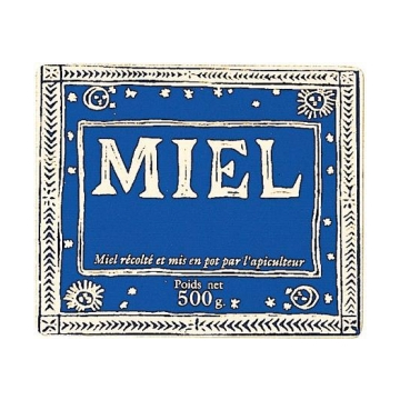 Rouleau 1500 étiquettes "miel 500 g" modèle antique 70x58 mm