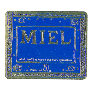 Etiquettes adhésives "antique" miel 250g - 100 étiquettes (46x38 mm)