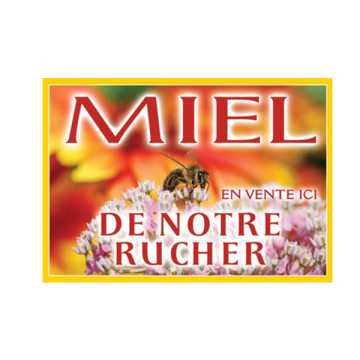 Panneau PVC miel en vente ici model abeille & fleurs 42x29,5 cm