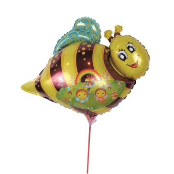 Ballon abeille gonflable en aluminium avec tige - 57.5 cm