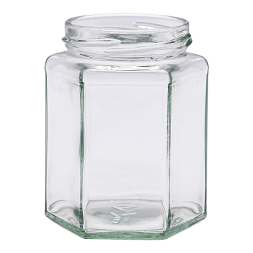 Pot en verre hexagonal 375g (283ml) TO63