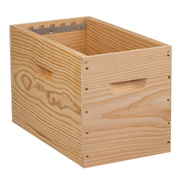 Corps de ruchette Dadant 6 cadres en pin maritime mi-bois avec crémaillères