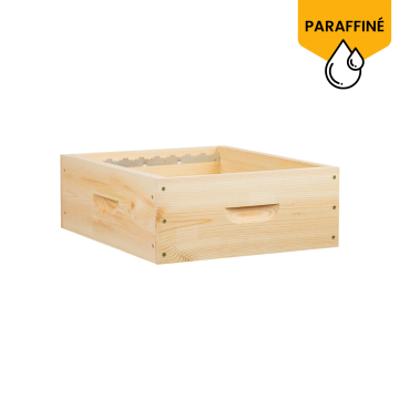 Hausse dadant 9 cadres ruchéco paraffinée assemblage mi-bois