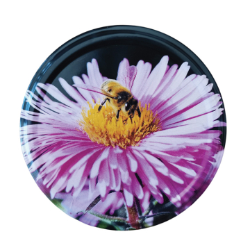 Capsules métalliques pasteurisables TO82 - abeille et fleur - carton de 750