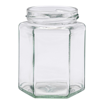 Pot en verre hexagonal 250g (191ml) TO58