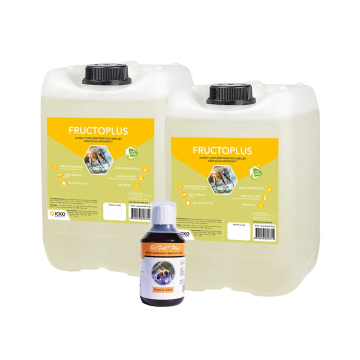 Pack nourrissement & santé abeilles : 2 Fructoplus 14kg + BeeFull Plus 250 ml