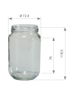 Pot en verre cylindrique 500g (378ml) TO63