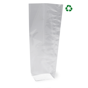 Sachets plastiques transparents avec fond carton 100x220 mm - Liasse de 100 sachets