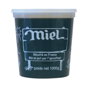 Lot de 300 pots miel plastique 1kg nicot avec couvercles - blanc transparent