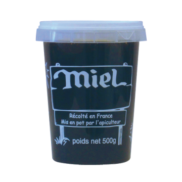 300 pots en plastique pour miel 500 g PAL NICOT - modèle miel blanc - avec couvercle