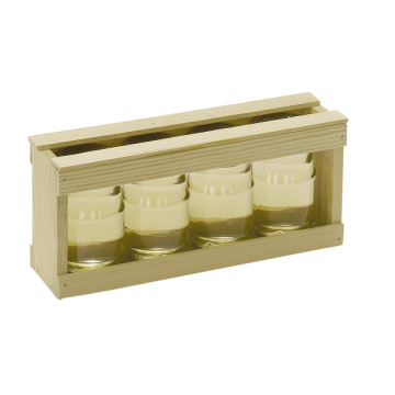 Coffret cadeau en bois 'atlas' - pour 4 pots 125 g