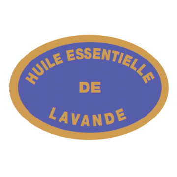 Etiquette adhésive ovale "essence lavande" boîte de 1000