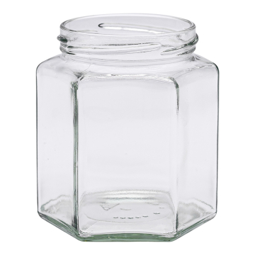 Pot en verre hexagonal 500g (390ml) TO70