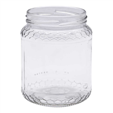 Pot en verre italvéoles 500g décor alvéoles to70 - 390ml
