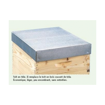 Toit tôle pour ruchette Langstroth 5 cadres 285x525x105 mm