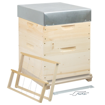 Ruche Dadant 10 cadres mi-bois avec plateau anti-varroa complète - Ruchéco