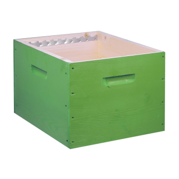 Corps de ruche Dadant 10 cadres mi-bois avec crémaillères - vert - Ruchéco