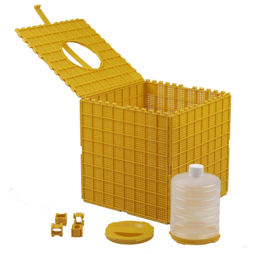 Box de transport pour paquet d'abeilles avec nourrisseur