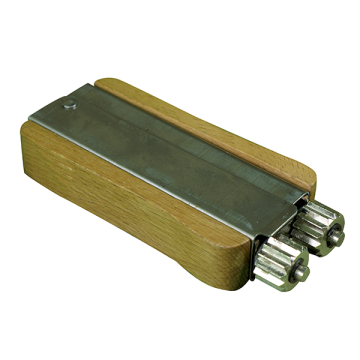 Roulette zig-zag à manche bois pour tension des fils de cadres