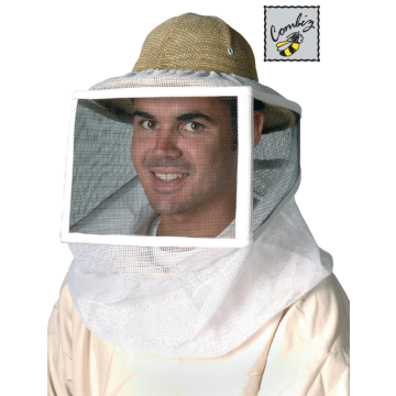 Voile apiculteur carré combiz pro sans chapeau - protection légère et pliable