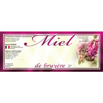 Étiquettes personnalisables miel de bruyère (154x60 mm)