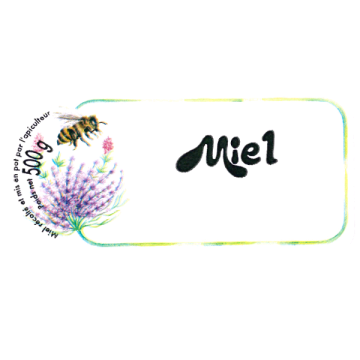 Étiquettes adhésives miel 500g - design abeille & fleur (rouleau 1500)