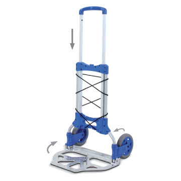 Diable de manutention extra plat pliable en aluminium - capacité 120 kg