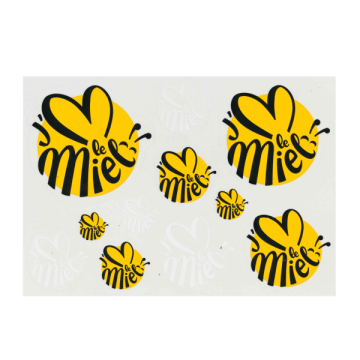 Autocollants "j'aime le miel" pour décoration