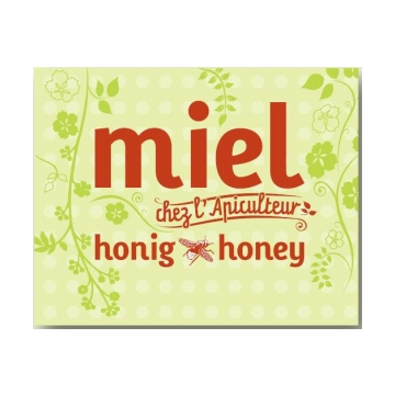 Panneau PVC vente miel modèle vert 50x40 cm