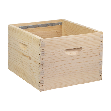 Corps de ruche Dadant 10 cadres en pin maritime à tenons avec bandes lisses