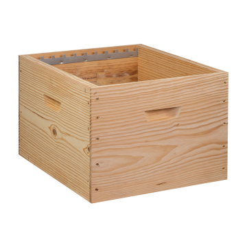 Corps de ruche Dadant 10 cadres en pin maritime mi-bois avec crémaillères - Palette de 44