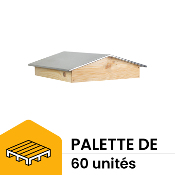 Toit chalet bois et tôle pour ruche Dadant / Langstroth 10 cadres - palette de 60