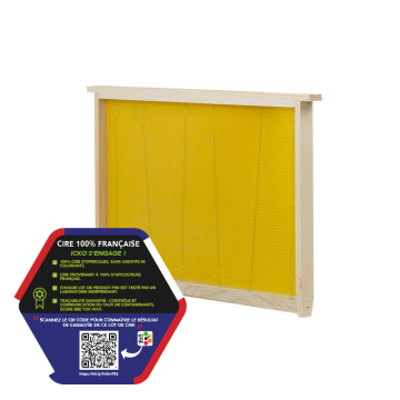 Lot de 10 cadres droits Dadant corps cirés cire française