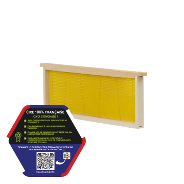 10 cadres droits garnis de cire française - Dadant hausse