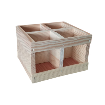Coffret de présentation en bois pour 4 pots en verre 125 g - Made In France