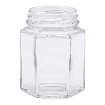 Pot en verre hexagonal 125g (110ml) TO48
